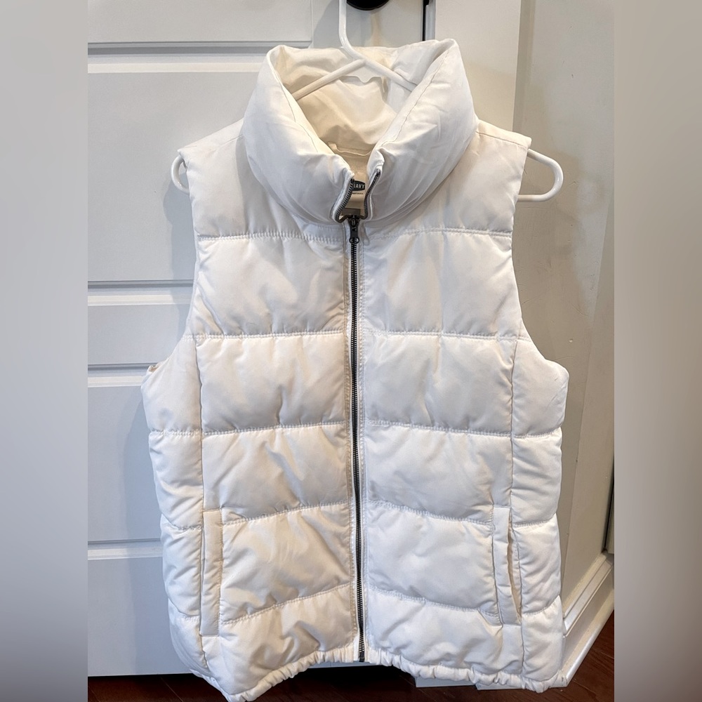 Old Navy White Puffer Vest